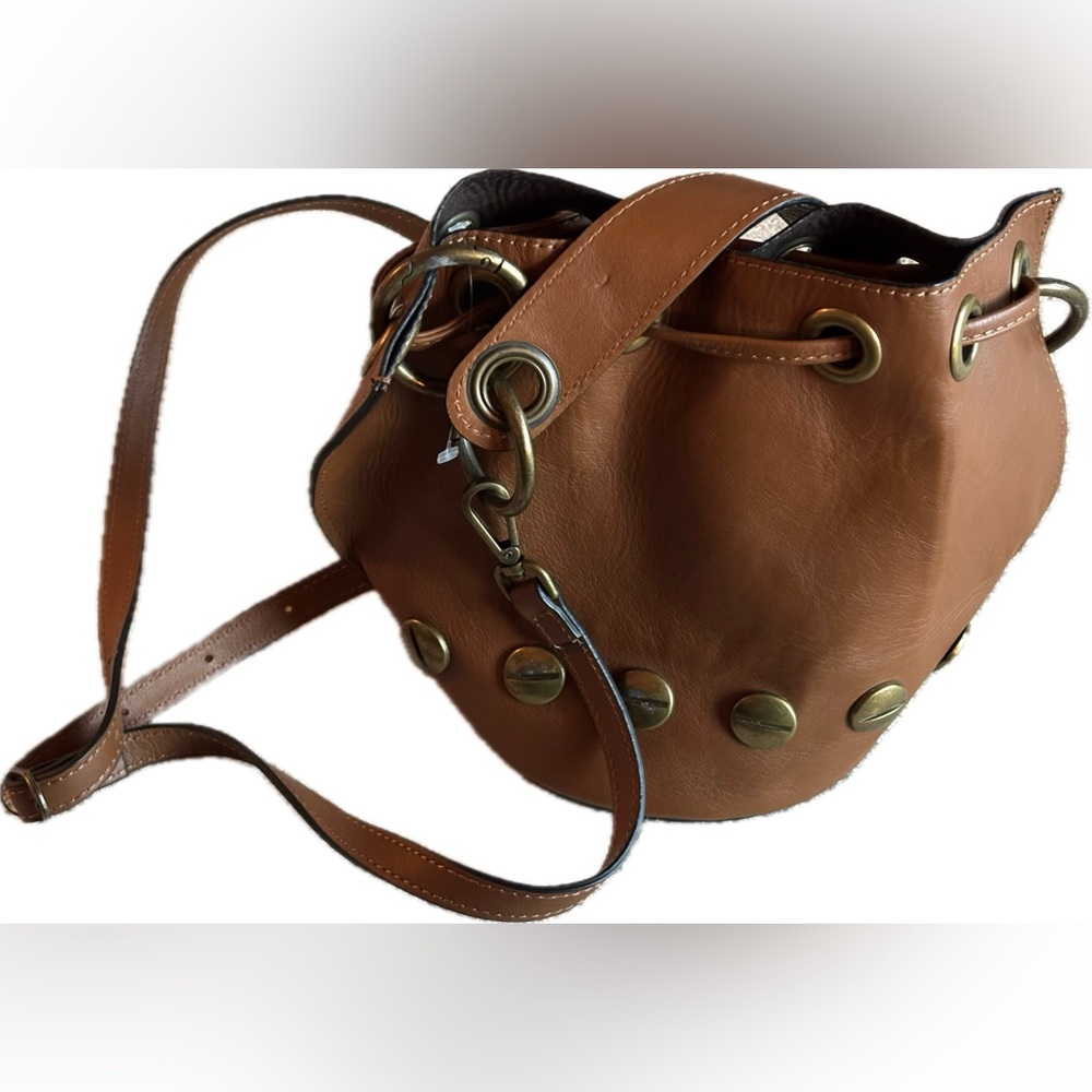 Valentina Fiora Brown Leather Bucket Bag